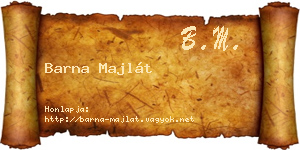 Barna Majlát névjegykártya